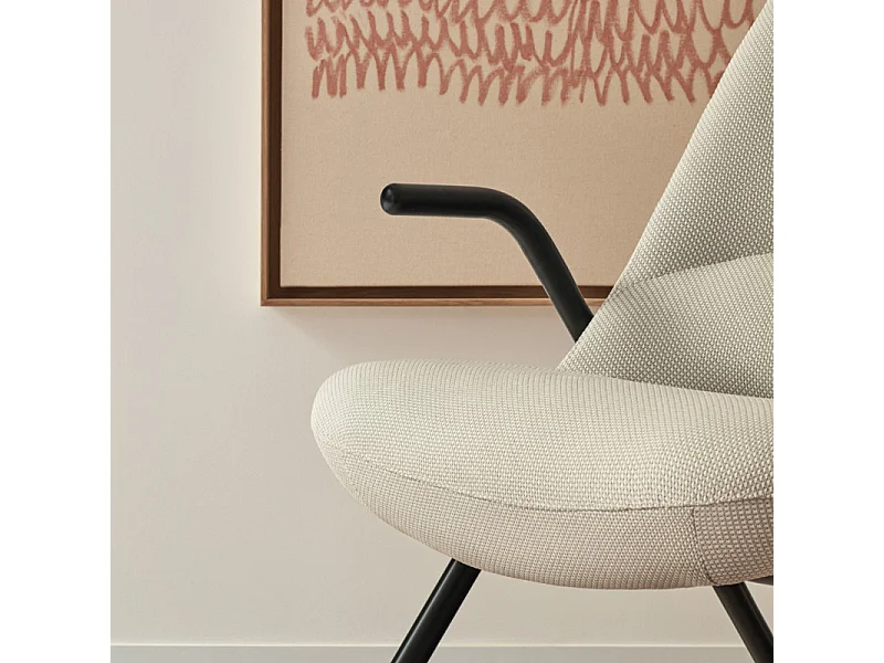 Fauteuil en tissu avec accoudoirs en métal DINS