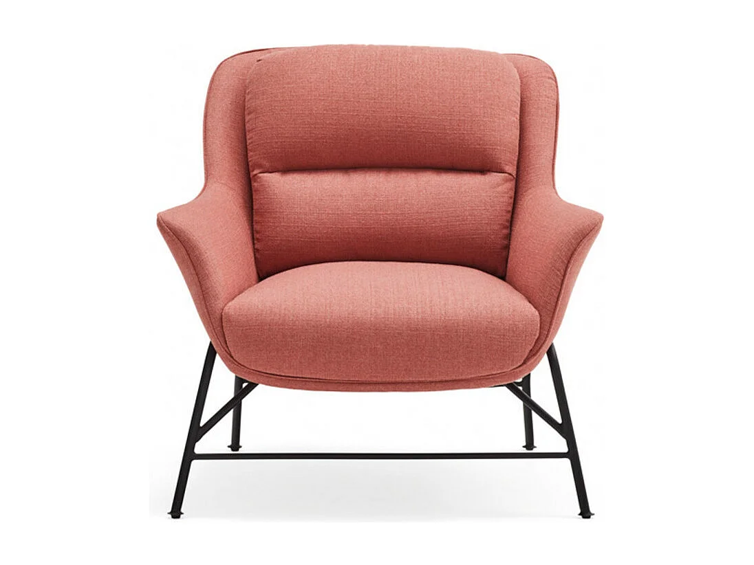 Fauteuil design en tissu pieds métal SADIRA