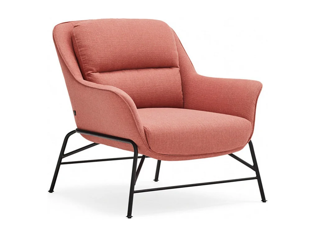 Fauteuil design en tissu pieds métal SADIRA