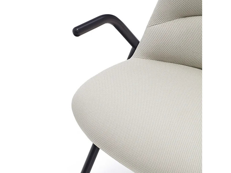 Fauteuil haut dossier pieds métal en tissu DINS