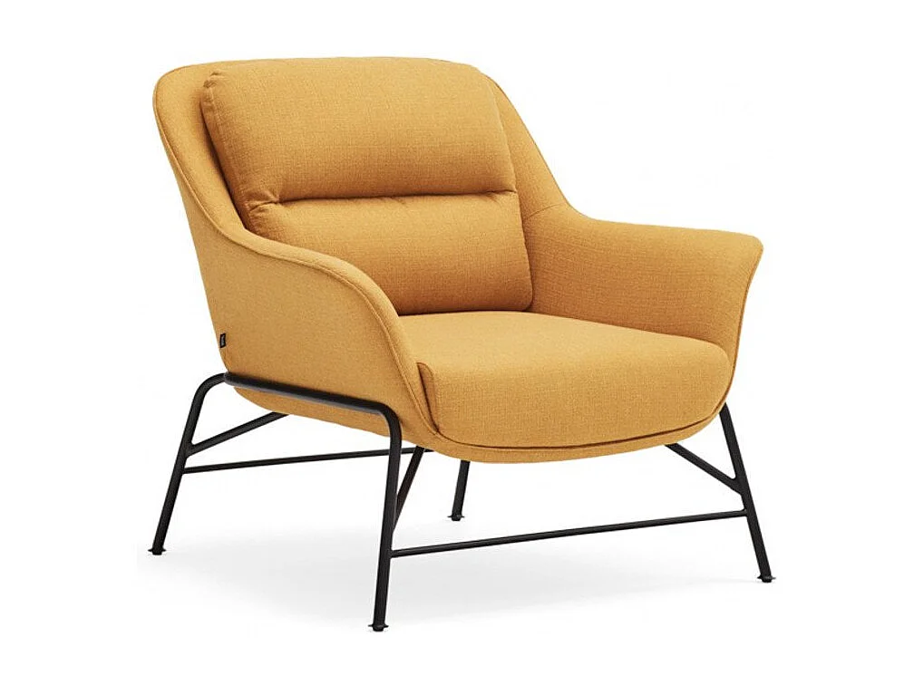 Fauteuil design en tissu pieds métal SADIRA