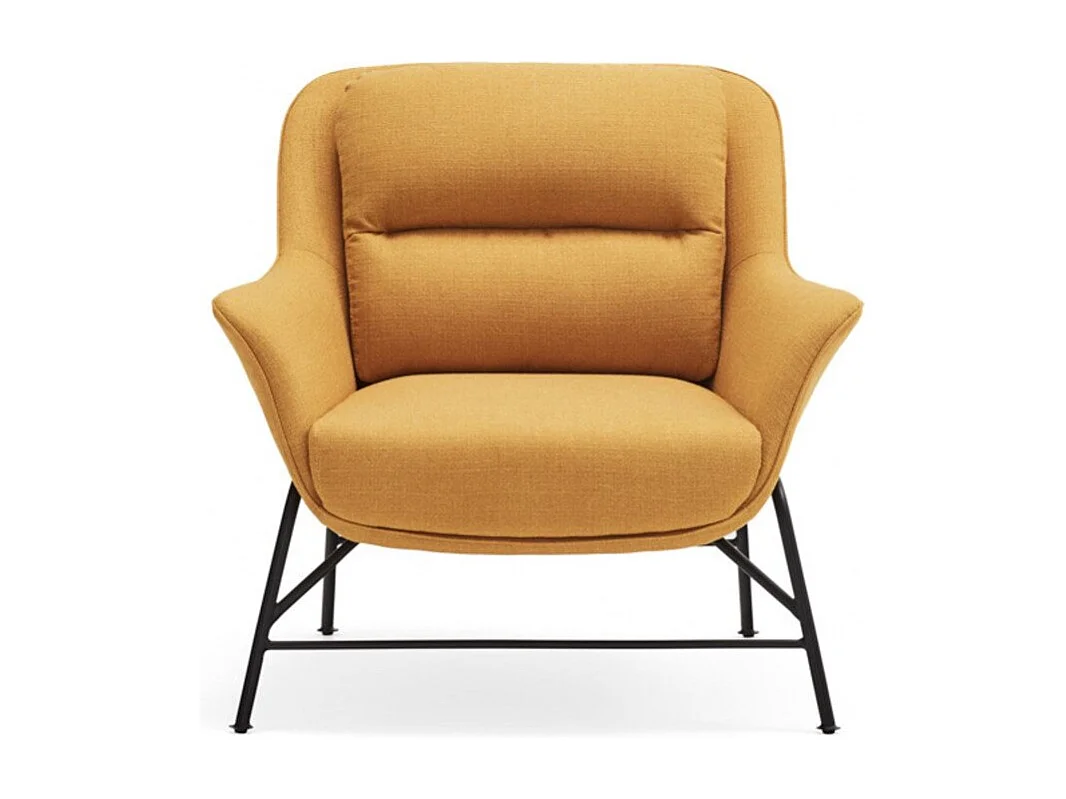 Fauteuil design en tissu pieds métal SADIRA