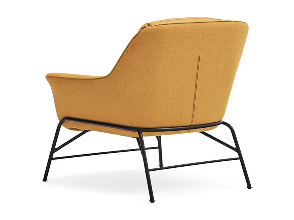 Fauteuil design en tissu pieds métal SADIRA