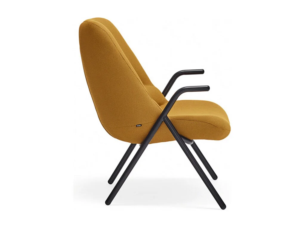 Fauteuil en tissu avec accoudoirs en métal DINS