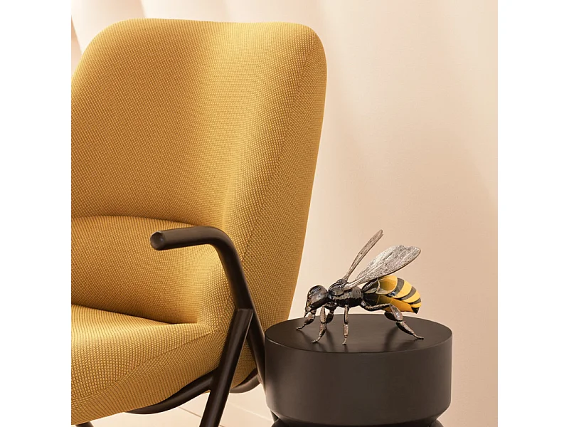 Fauteuil en tissu avec accoudoirs en métal DINS