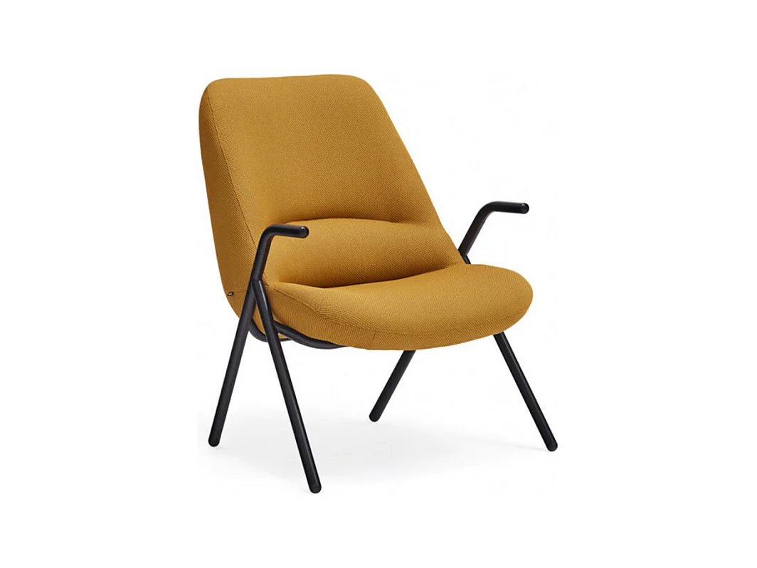 Fauteuil en tissu avec accoudoirs en métal DINS