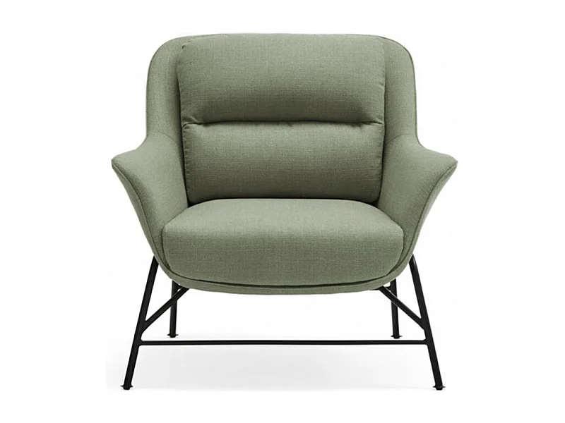 Fauteuil design en tissu pieds métal SADIRA