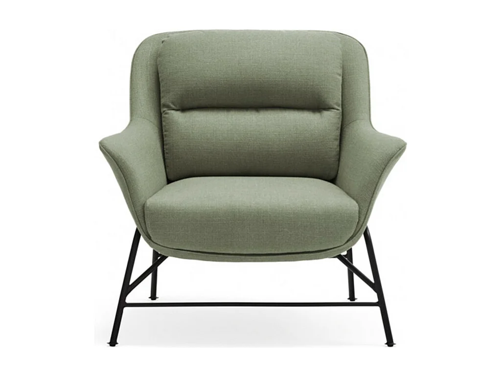 Fauteuil design en tissu pieds métal SADIRA