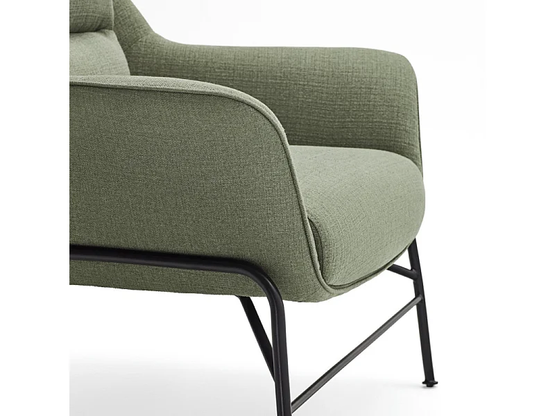 Fauteuil design en tissu pieds métal SADIRA