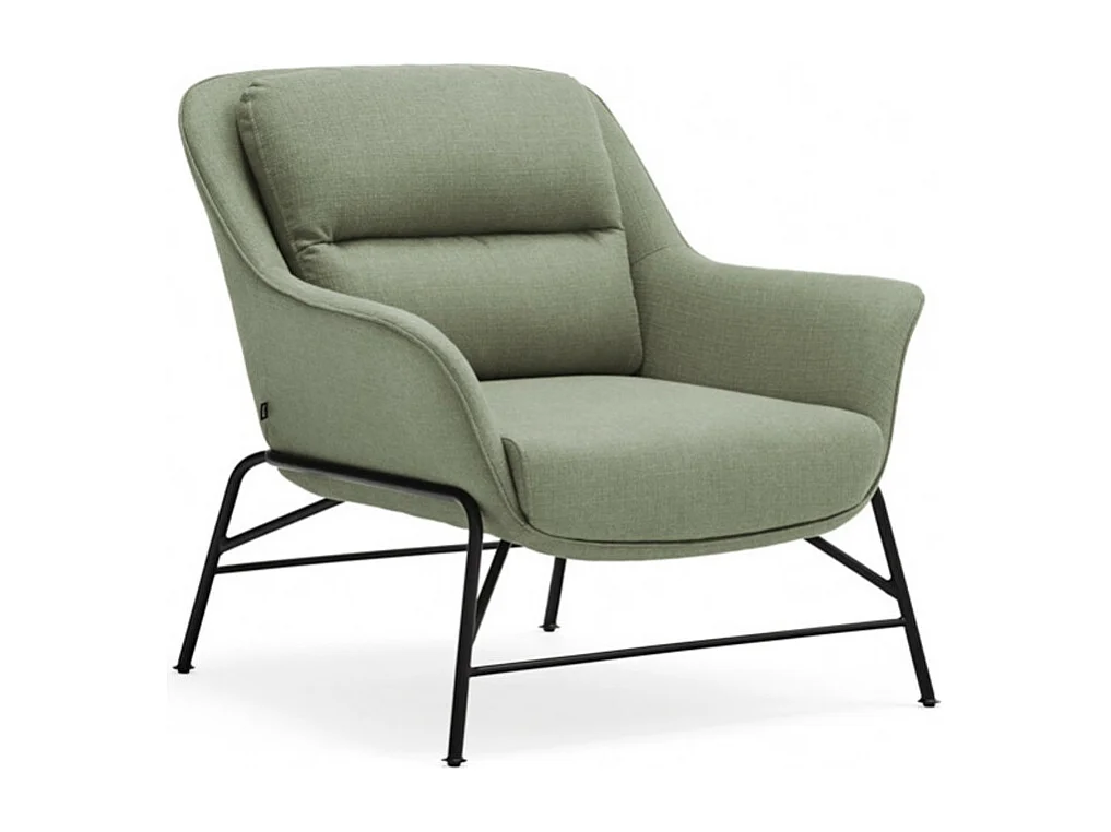 Fauteuil design en tissu pieds métal SADIRA