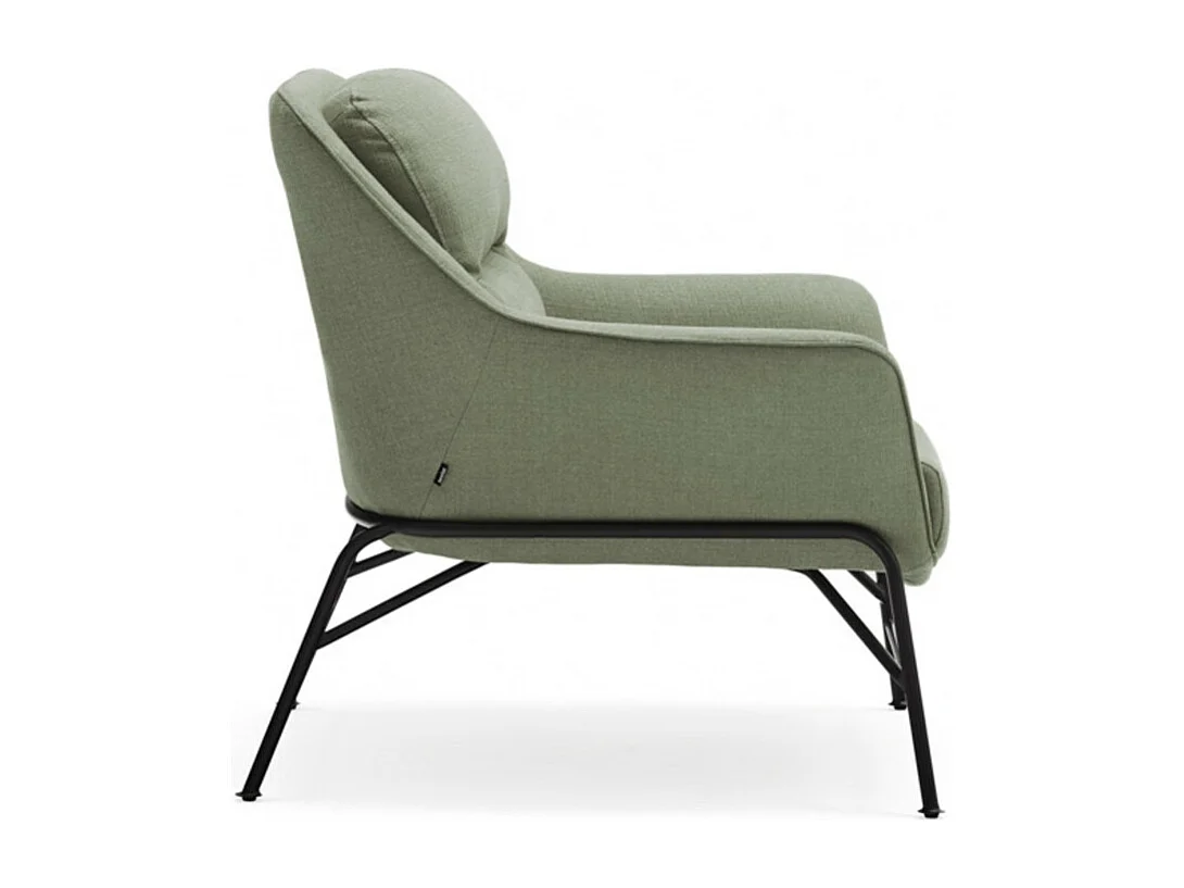 Fauteuil design en tissu pieds métal SADIRA