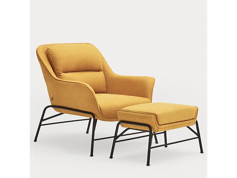 Repose-pieds en tissu avec structure métallique 69x43 h45