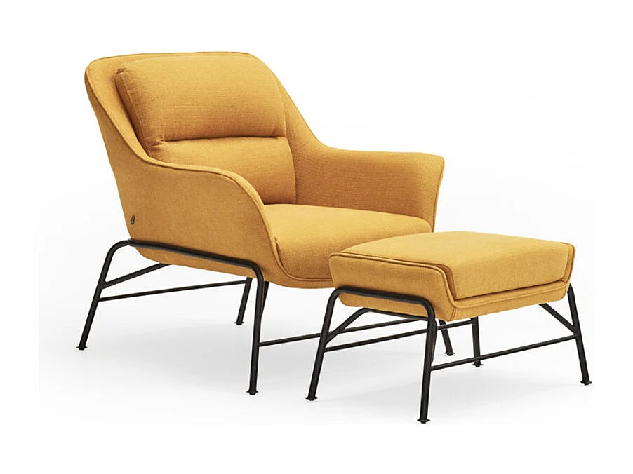 Repose-pieds en tissu avec structure métallique 69x43 h45