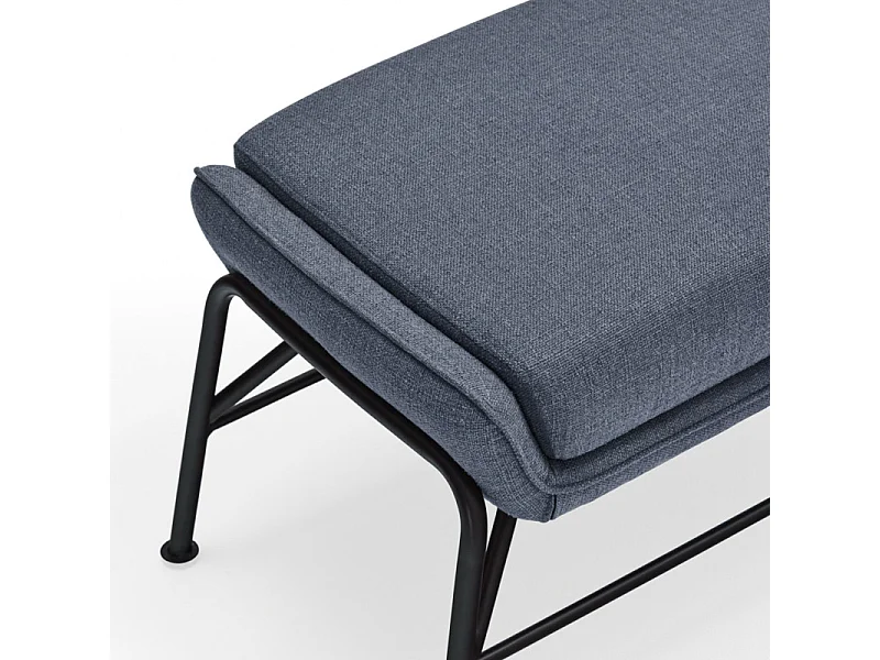 Repose-pieds en tissu bleu avec structure en métal 69x43 h45