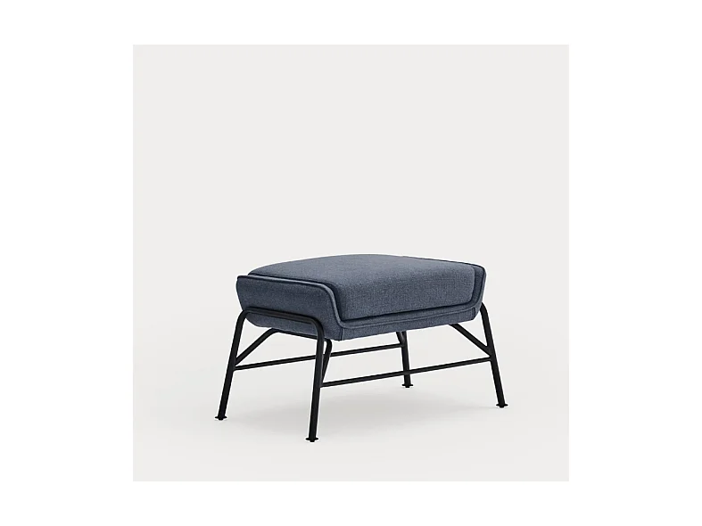 Repose-pieds en tissu bleu avec structure en métal 69x43 h45