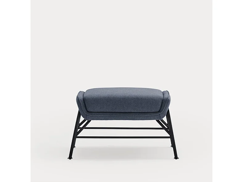 Repose-pieds en tissu bleu avec structure en métal 69x43 h45