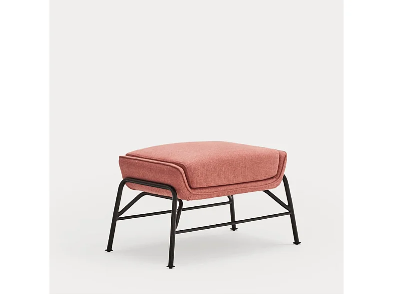 Repose-pieds en tissu corail avec structure métallique 69x43 h45