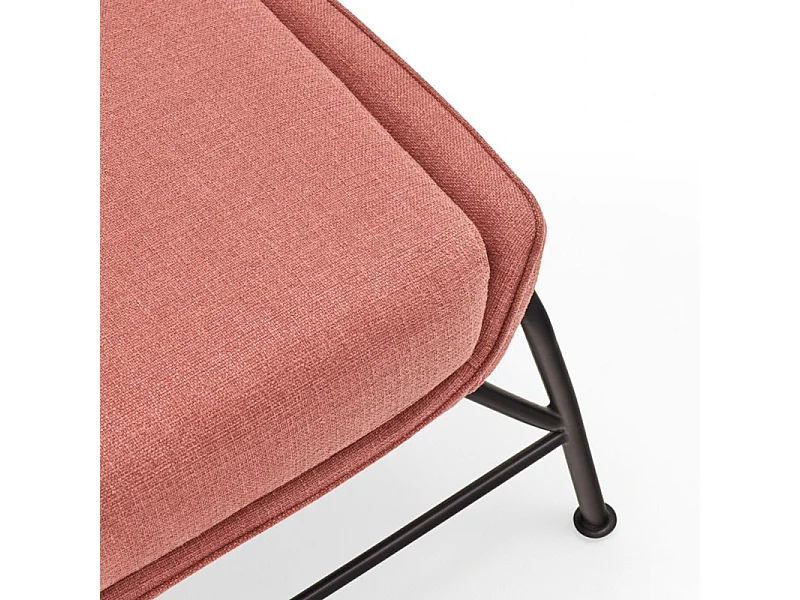 Repose-pieds en tissu corail avec structure métallique 69x43 h45