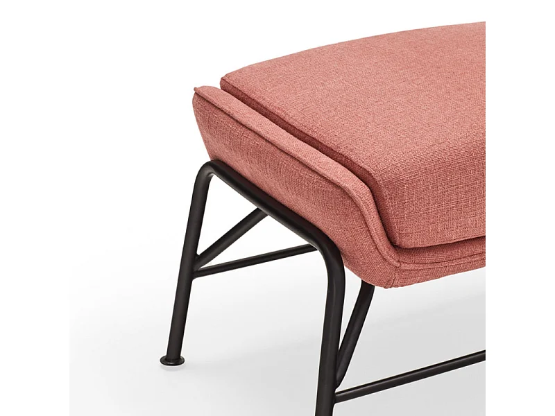 Repose-pieds en tissu corail avec structure métallique 69x43 h45