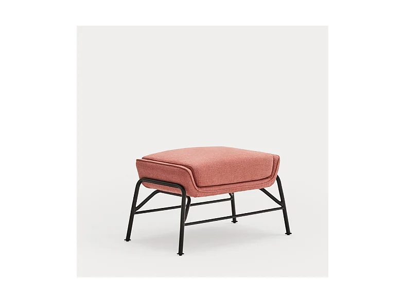 Repose-pieds en tissu corail avec structure métallique 69x43 h45