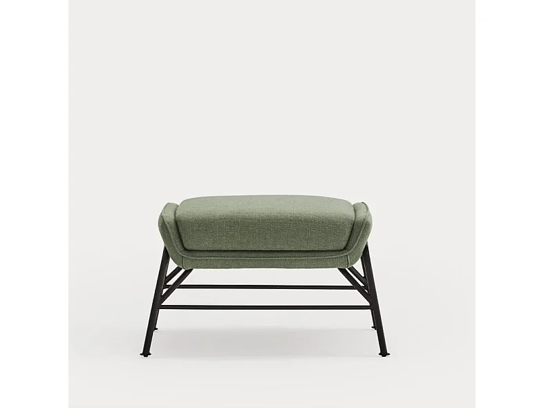 Repose-pieds en tissu vert avec structure en métal 69x43 h45