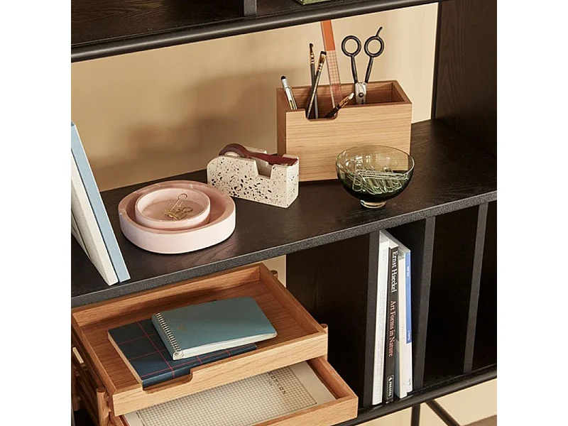 Bibliothèque contemporaine en bois et métal APOLINNAIRE