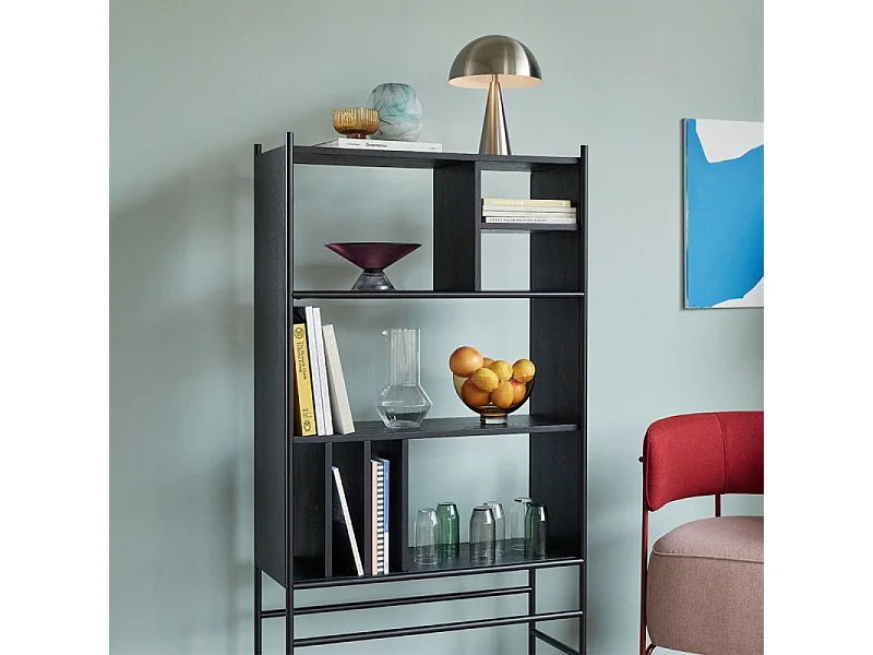 Bibliothèque contemporaine en bois et métal APOLINNAIRE