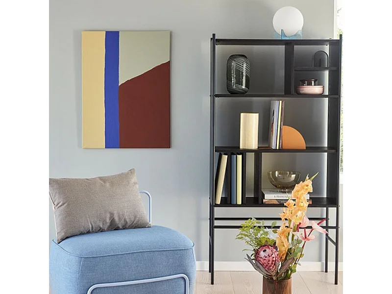 Bibliothèque contemporaine en bois et métal APOLINNAIRE