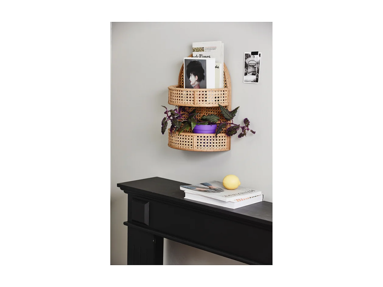 Etagère murale arrondie en rotin NOTTE