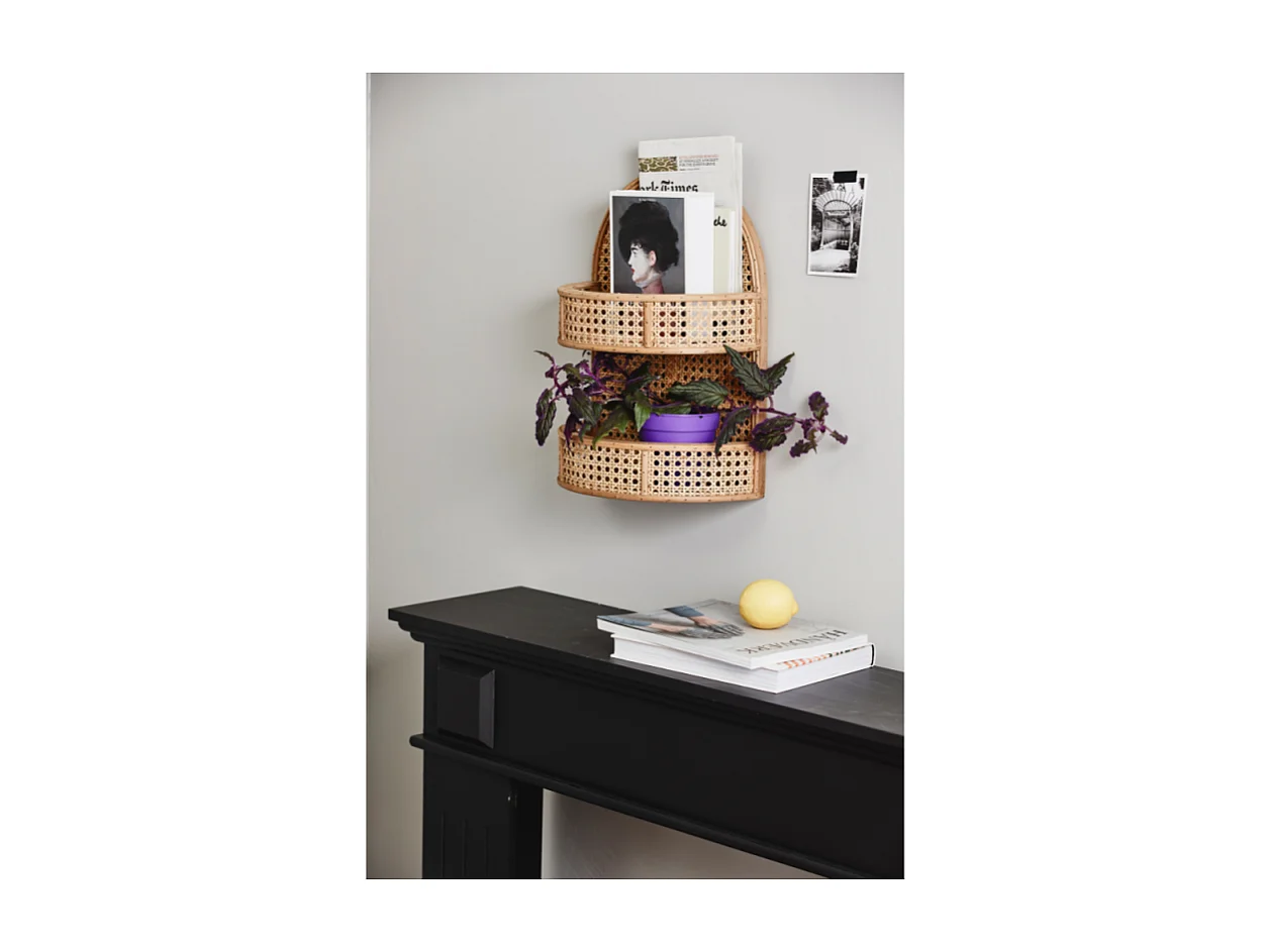 Etagère murale arrondie en rotin NOTTE