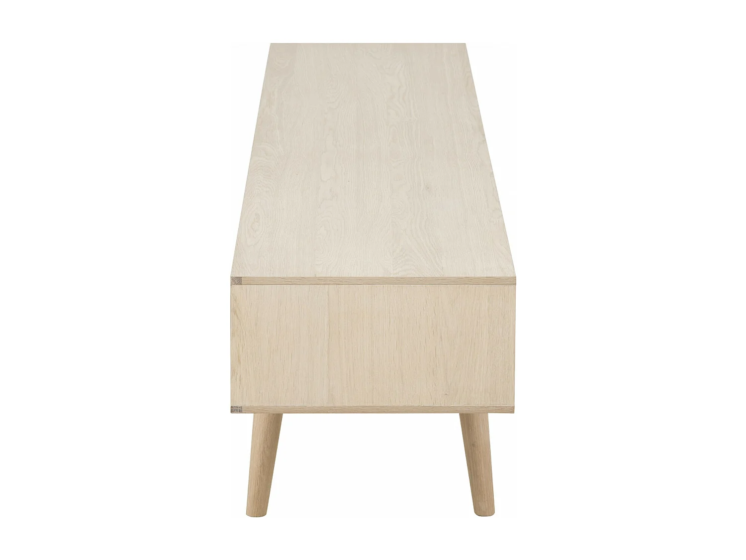 Meuble TV bas finition chêne blanchie - CENTIOR