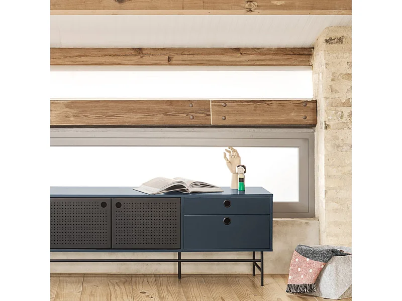 Meuble TV bleu 180x40 cm