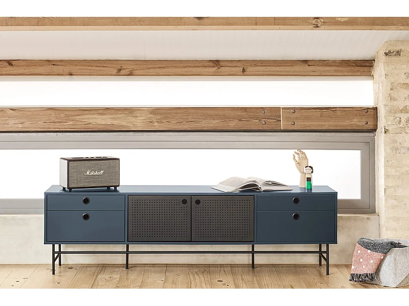 Meuble TV bleu 180x40 cm