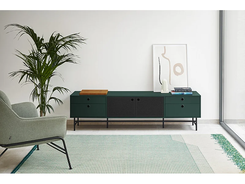 Groene tv-standaard 180x40 cm