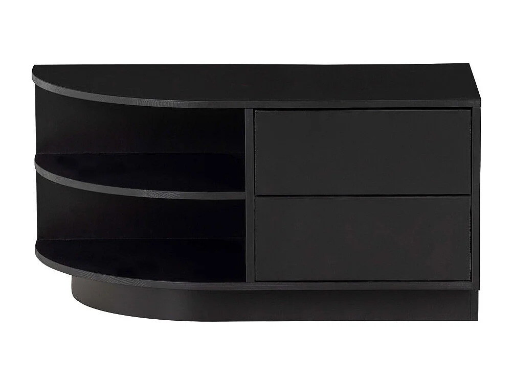 Finca - Meuble TV 2 tiroirs en bois L78cm - Noir