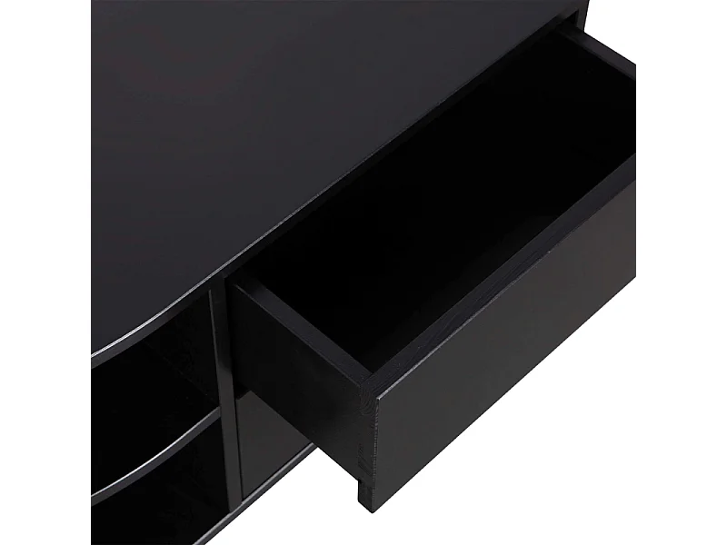 Finca - Meuble TV 2 tiroirs en bois L78cm - Noir