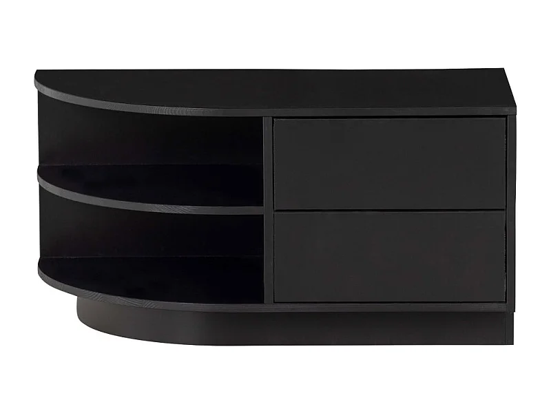 Finca - Meuble TV 2 tiroirs en bois L78cm - Noir