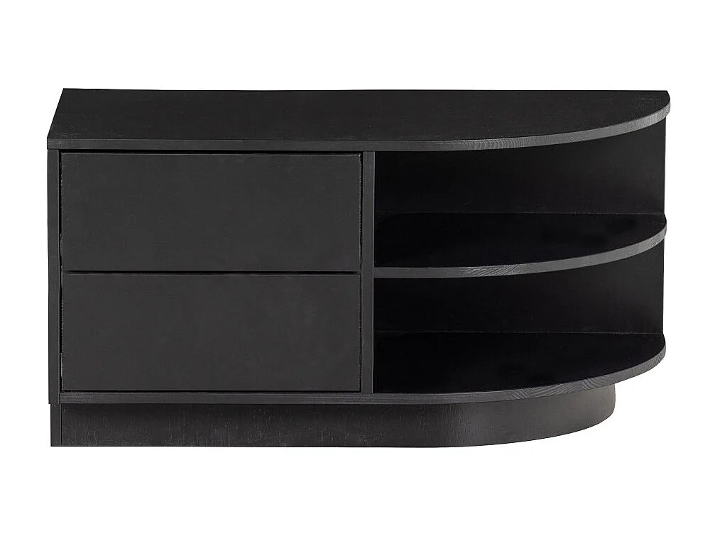 Finca - Meuble TV 2 tiroirs en bois L78cm - Noir