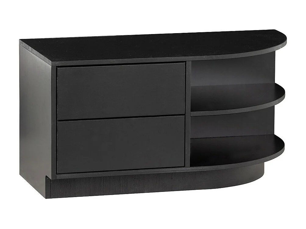 Finca - Meuble TV 2 tiroirs en bois L78cm - Noir