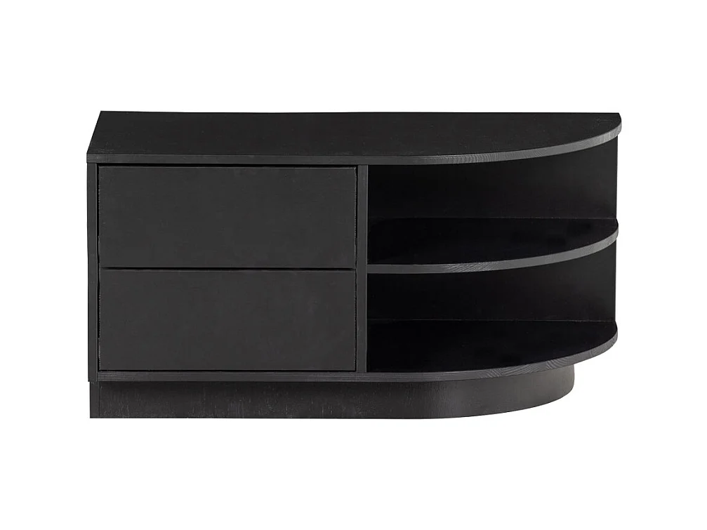 Finca - Meuble TV 2 tiroirs en bois L78cm - Noir