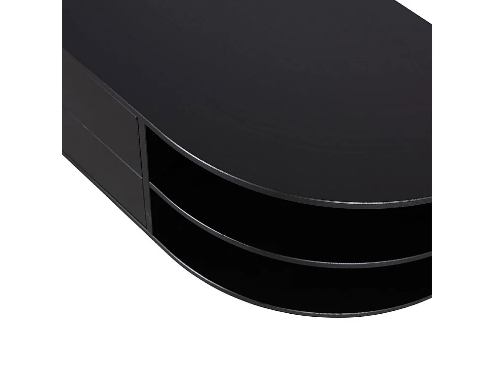 Finca - Meuble TV 2 tiroirs en bois L78cm - Noir