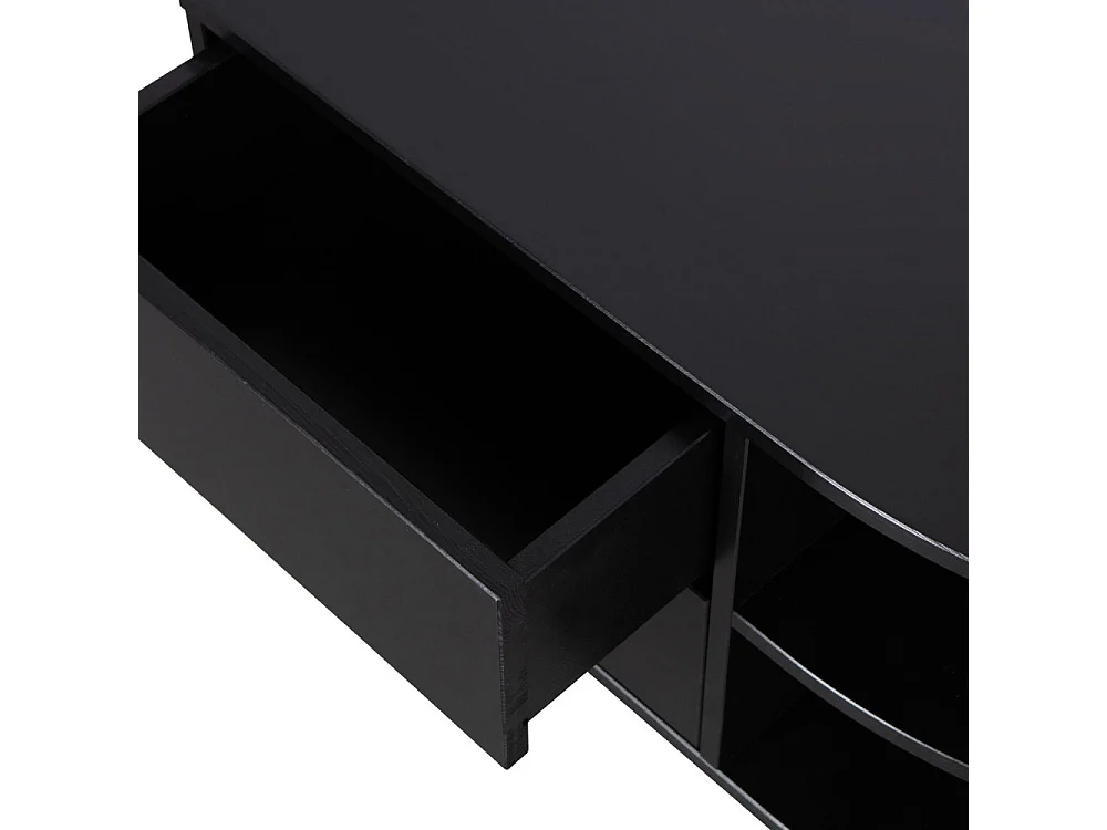 Finca - Meuble TV 2 tiroirs en bois L78cm - Noir