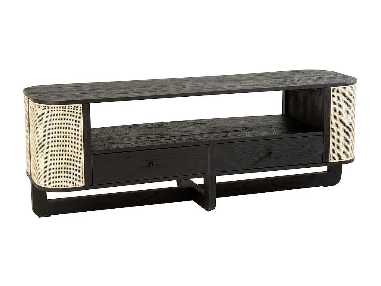 Meuble Tv Ovale En Noyer Foncé, Design Rotin 180 * 40 * 40 Cm Design Mdf, Pieds Réglables à Prix Meuble Tv Ovale En Noyer Foncé, Design Rotin 180 * 40 * 40 Cm Design Mdf, Pieds Réglables à Prix