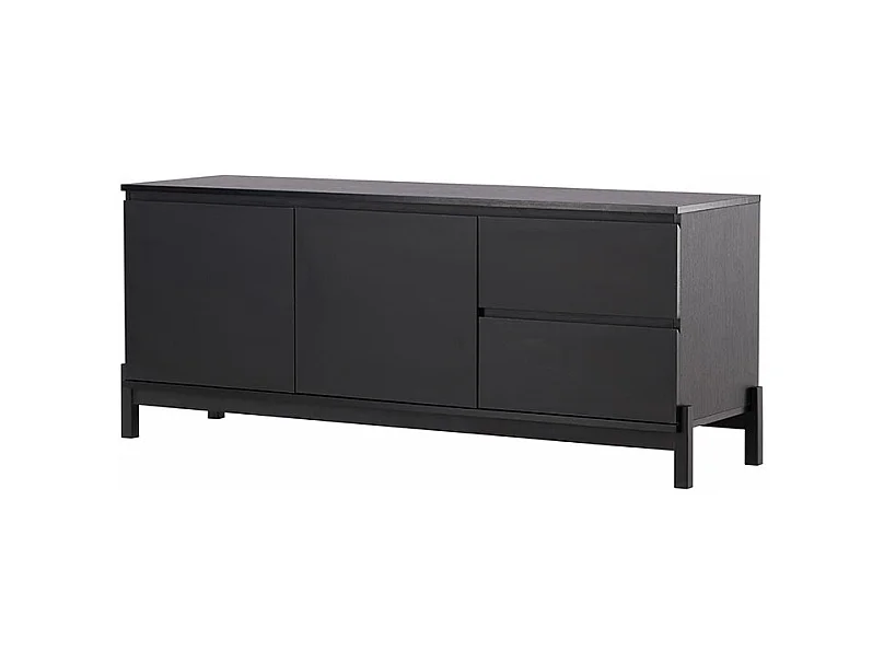 Meuble TV 2 Portes & 2 Tiroirs "Corpus" 138cm Noir