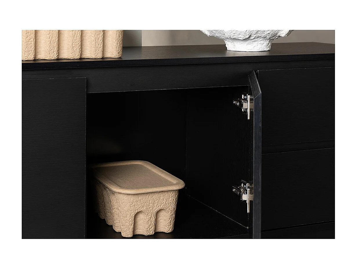 Meuble TV 2 Portes & 2 Tiroirs "Corpus" 138cm Noir