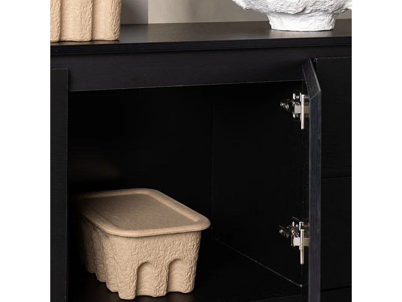 Meuble TV 2 Portes & 2 Tiroirs "Corpus" 138cm Noir