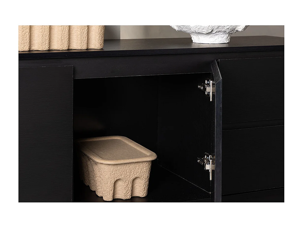 Meuble TV 2 Portes & 2 Tiroirs "Corpus" 138cm Noir