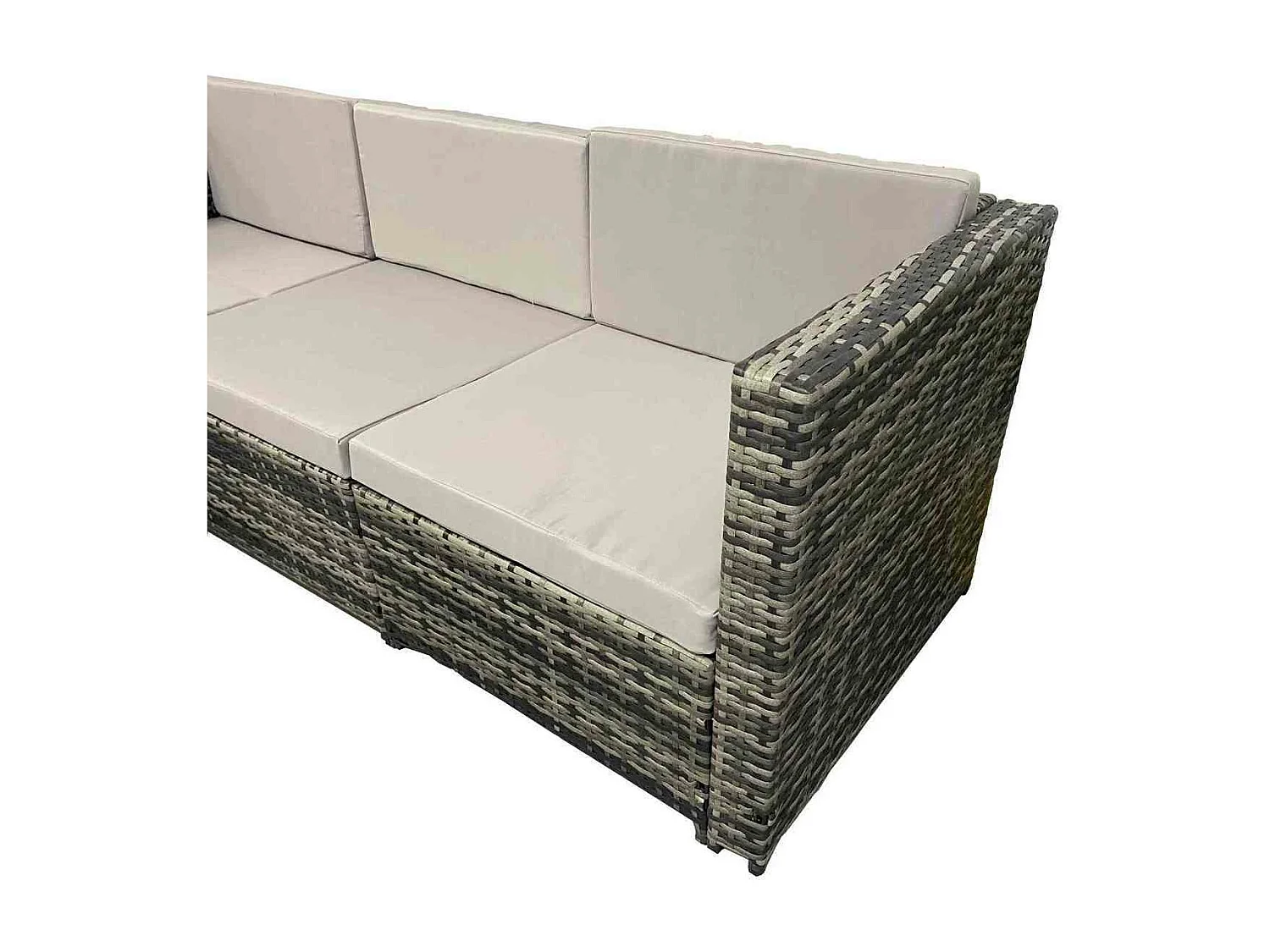 Sofá Chaise Longue PE Ratan + Mesa. Móveis de jardim e terraço