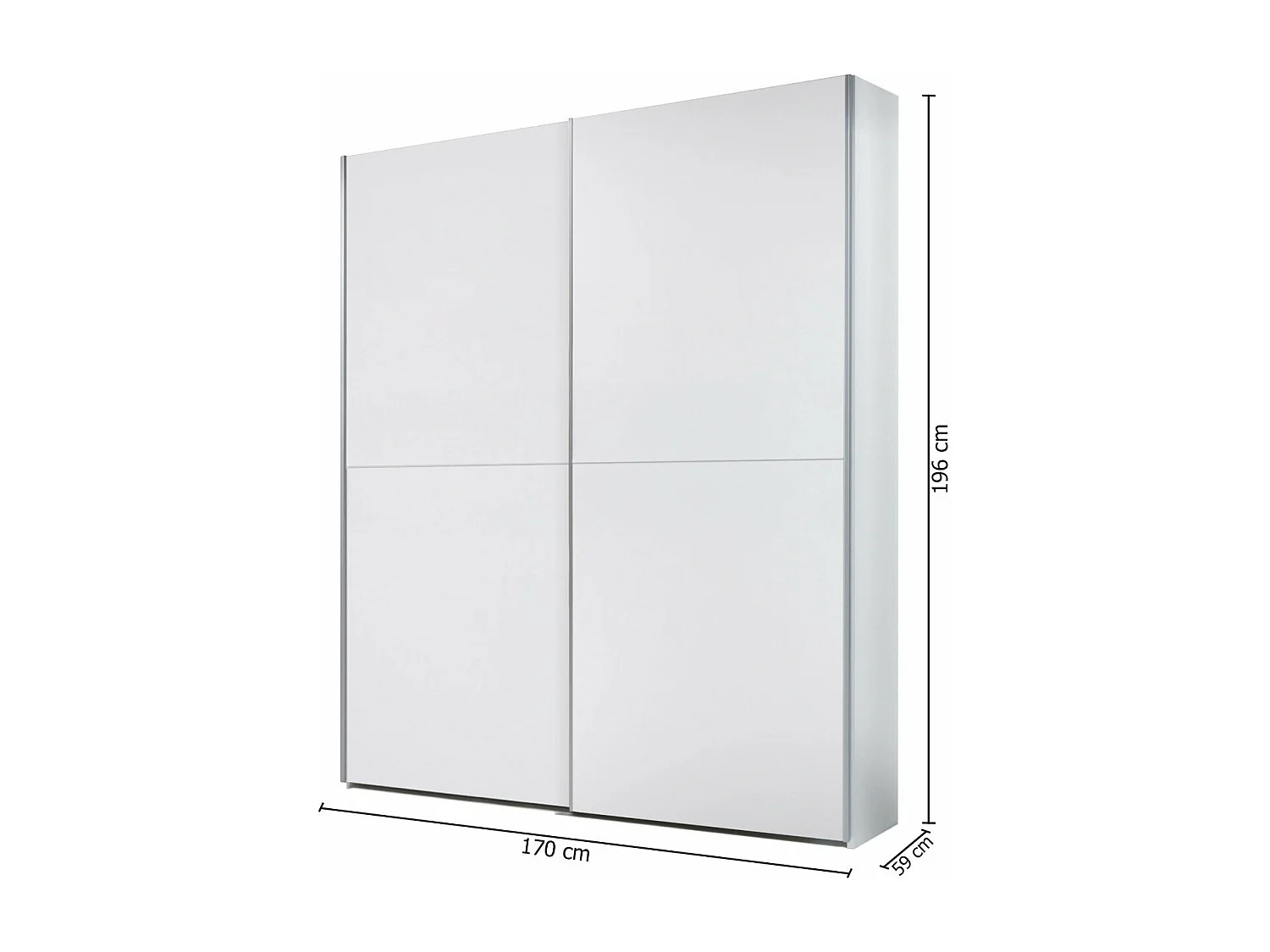 Armario 2 Puertas Correderas Time Blanco y Cambria 196x170x59 cm