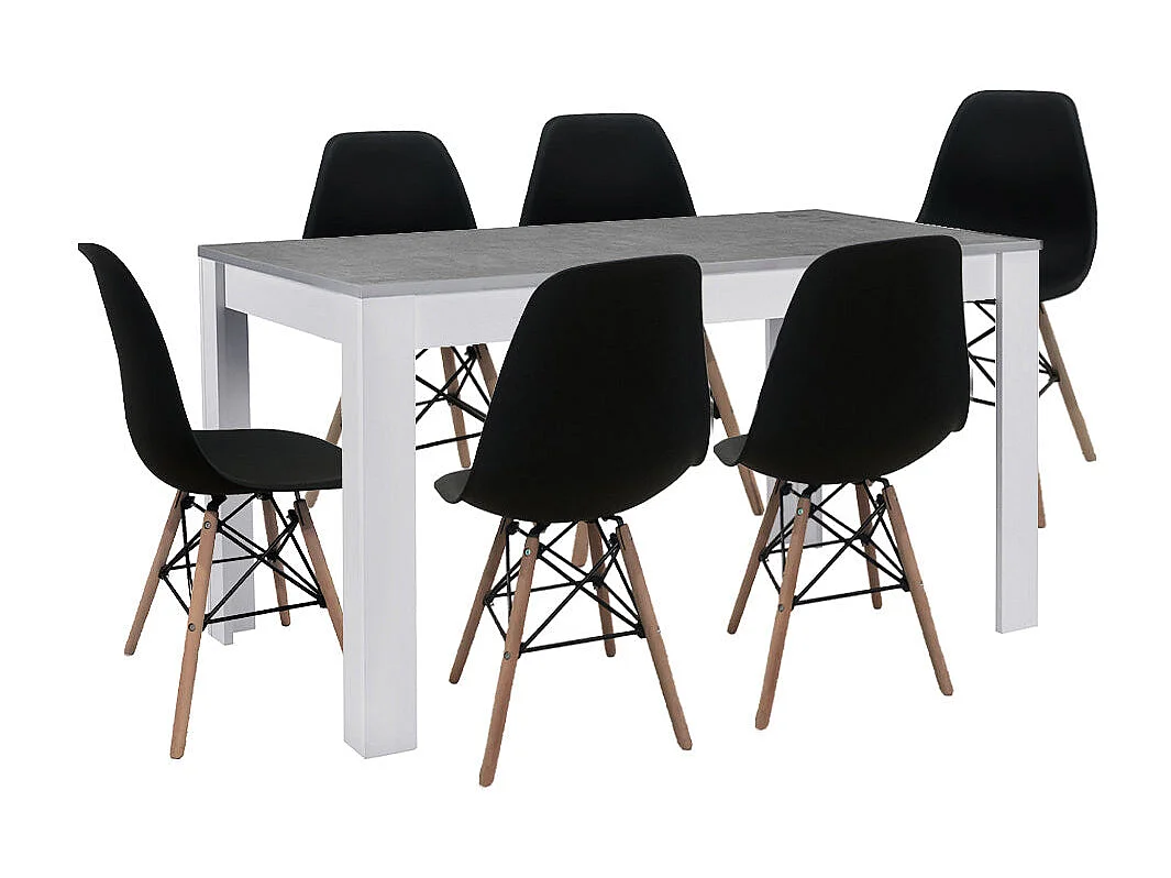 Pack Mesa de Jantar Fixa ou Cozinha + 6 Cadeiras Estilo Nórdico